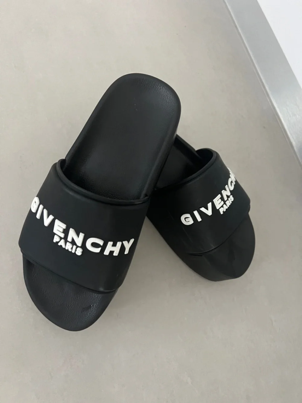 Givenchy Black Slide Sandals with White Logo - Picture 2 of 4